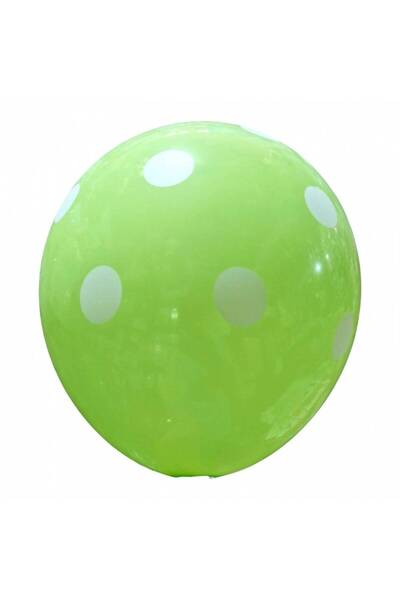 OEM Set 5 latex balloons, 35 cm, light green with white polka dots