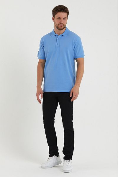 DAKSEL Ανδρικό μπλουζάκι με κοντό μανίκι Ice Blue Polo γιακά