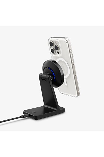 Spigen MagFit Stand Manyetik Kablosuz Şarj Cihazı / Özel Fanlı Isı Düşürücü iPhone için MagSafe - ACH07976