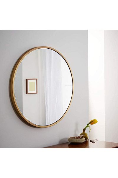 Gharaib Al Tuhaf Round mirrors, gold color, size: (100 cm)