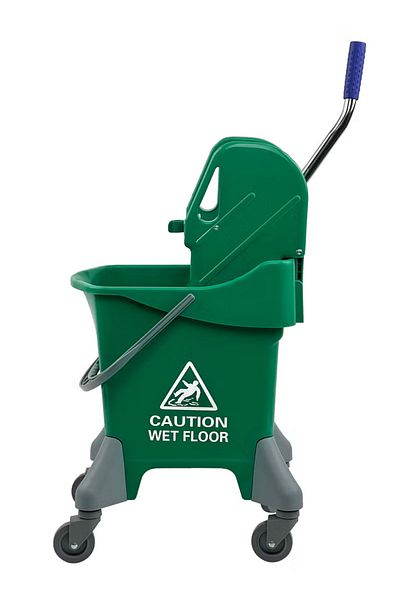 AKC Mop Bucket & Deluxe Down-Press Wringer - 360-Degree Rotating Swivel Wheels 20 Liters - Green