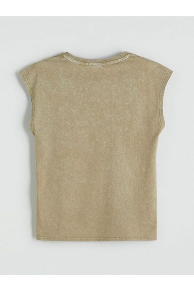 LC Waikiki Khaki Crew Neck Men's Undershirt