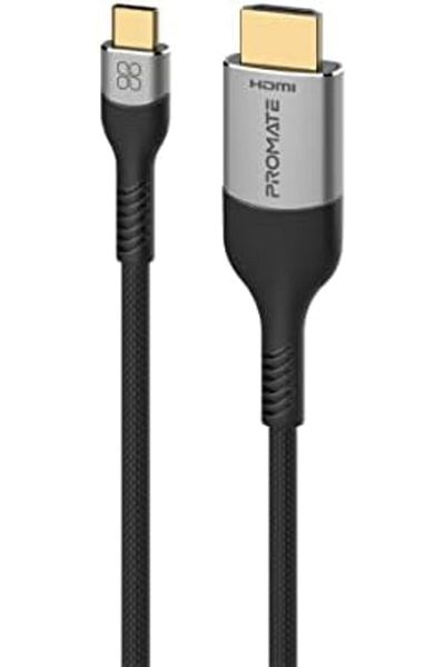 Promate USB-C™ to HDMI Cable, Ultra HD 8k 60hz Type-C™ (Thunderbolt-4) to HDMI Cable with 48Gbps