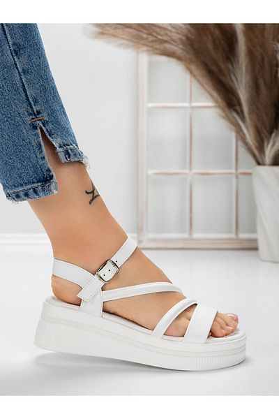 mei Women's Platform Sandals 5HXS6 White | Mei