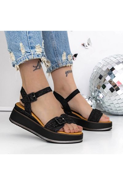 mei Sandale Dama cu Platforma 3GZ58 Negru | Mei