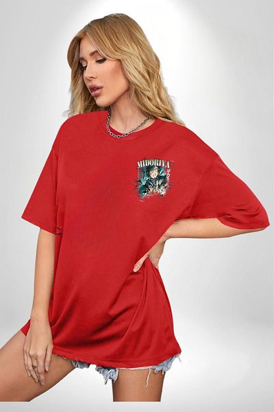 Angemiel My Hero Academia Midoriya Izuku Anime Red Oversize Women Men Front Minimal Printed T-Shirt