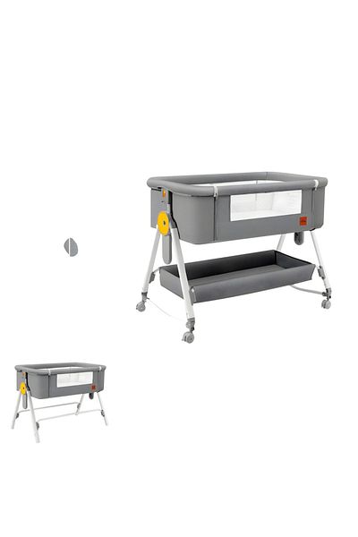 rexa 3-in-1 Baby Bassinet Bedside Sleeper Rocking Cradle Adjustable Crib with Mattress Storage Basket