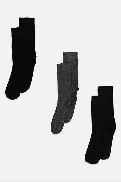 English Laundry Men 3 Pairs Plain Formal Socks, Multicolor