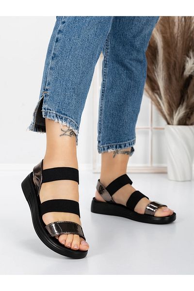 mei Women's Sandals with Low Sole 5XJ66 Guncolor | Mei