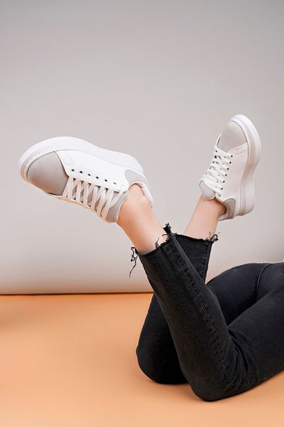 Luis a Costa Lc109 White Gray Suede Women's Sneaker