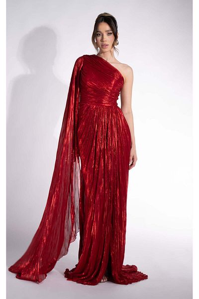 BOGAS Women's Long Red Nabuka Dress