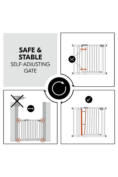 HAUCK Safety gate 75-80 cm, with extension + 9 cm