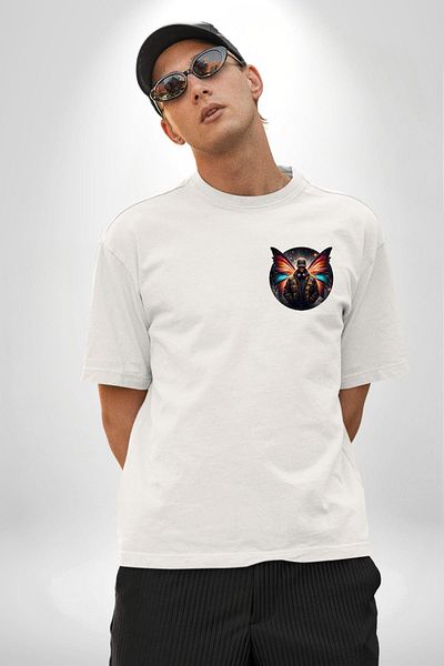 Angemiel تي شيرت Daily Camouflage Pattern Agent للرجال أبيض كبير الحجم للنساء والرجال مطبوع من الأمام
