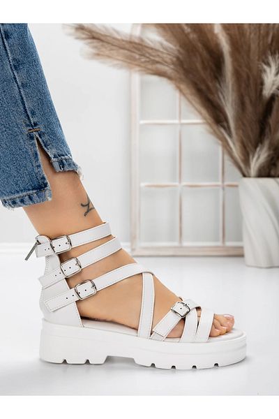 mei Women's Sandals with Low Sole 5HXS15 White | Mei