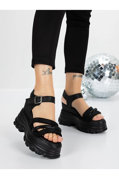 mei Sandale Dama cu Platforma 5WL37 Negru | Mei