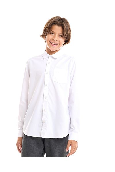 R&B White Boys Shirt 5-16Y