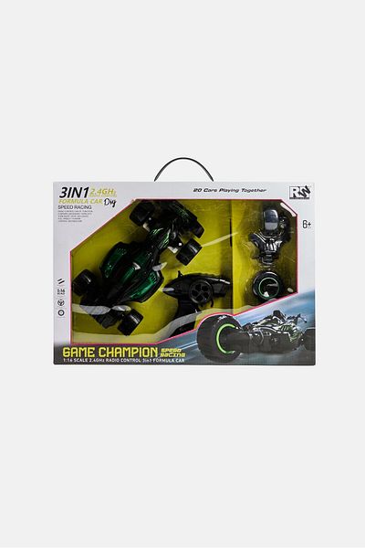 Jian Feng Yuan 3 In 1 Game Champion Speed Racing Formula Car, Black