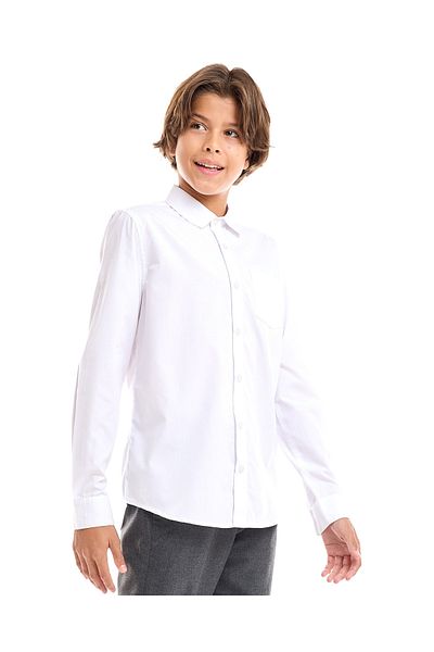 R&B White Boys Shirt 5-16Y