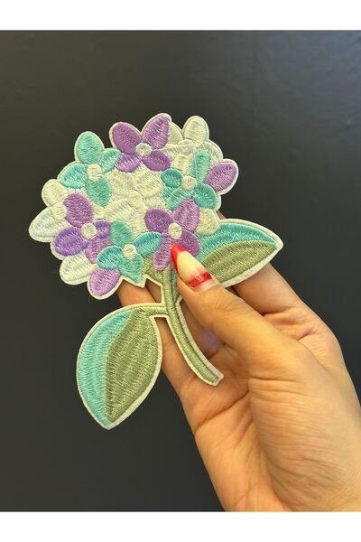 Gönülden Tasarım APLIKAȚIE DE CUSUT CU FERĂSTIRE PURPLE WHITE FLOWER ARMATURE...