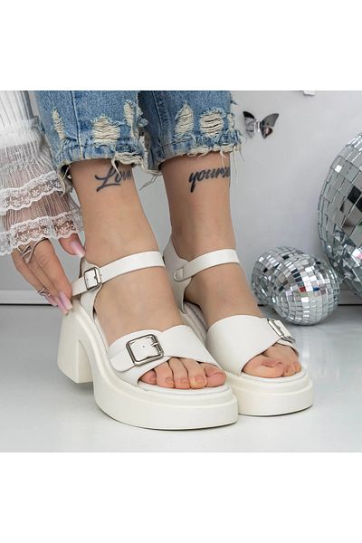 mei Women's Sandals with Heels and Platform 3GZ90 White | Mei