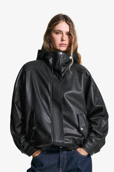 Bershka Oversize faux leather jacket