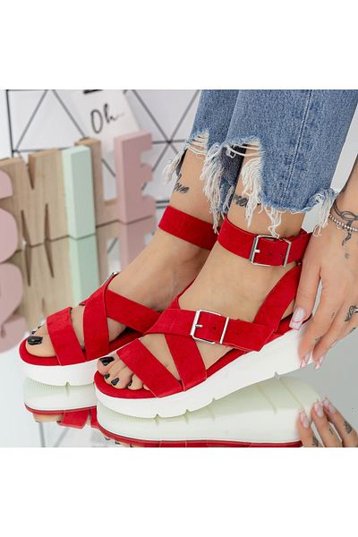 mei Women's Sandals HXS27 Red (L25) Mei