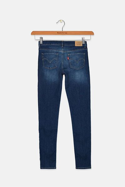 Levi's Kids Girl Super Skinny Fit Washed Stretchable Jeans, Blue