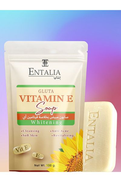 ENTALIA 2 pieces of Thai soap with vitamin E extract for cleansing delicate skin and anti-acne 100g