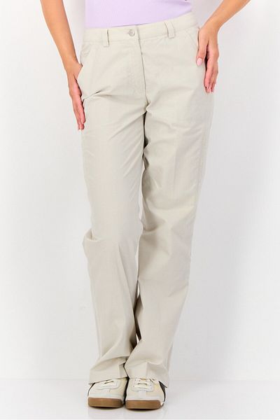 Greg Norman Women Regular Fit Solid Straight Leg Pants, Beige