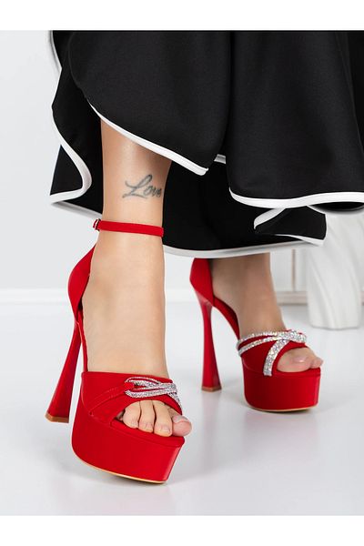 mei Women's Sandals with Heels and Platform 5DC6 Red | Mei