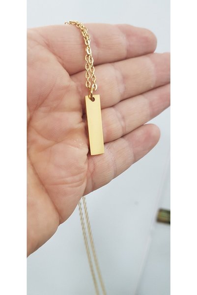 GWOMA Steel Straight Bar Yellow Personalized Necklace