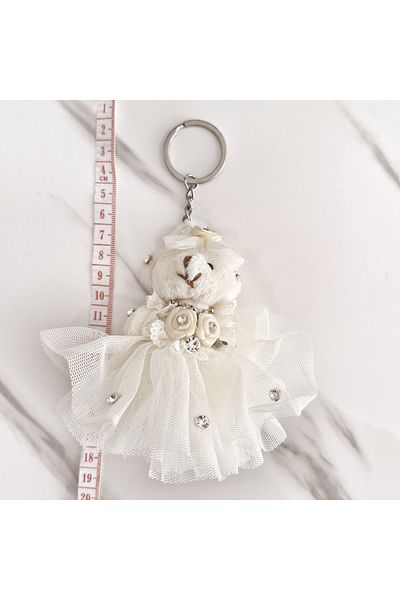 pegu baby collection سلسلة مفاتيح تيدي بير من القطيفة، إكسسوار حقيبة، هدية