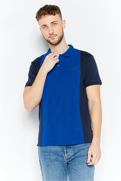 Levi's Men Regular Fit Short Sleeve Brand Logo Polo Shirts, Blue