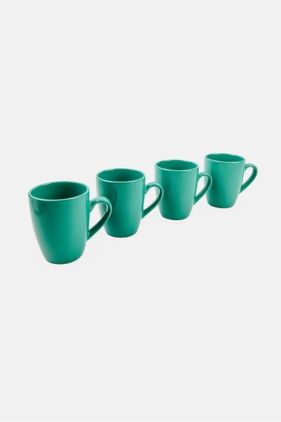 Maser Inoda 4 Pieces Ceramic Coffee Mug Set 420 ml, Turqouise
