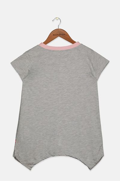 Levi's Kids Girl Crew Neck Short Sleeve Brand Logo T-shirt, Grey Combo