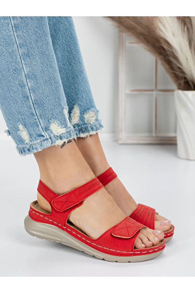 mei Women's Sandals with Low Sole 5GZ30 Red | Mei