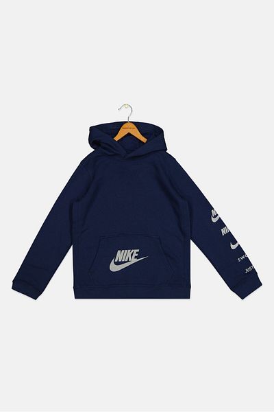 Nike Kids Boy Brand Logo Outdoor Hoodie, Navy Blue
