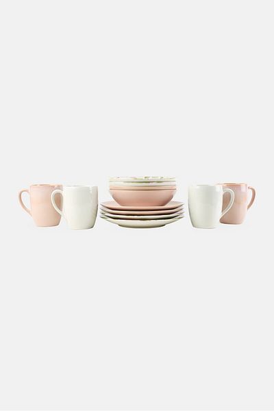 Maser 12 Pieces Exotic Tearose Breakfast Set, Multicolor