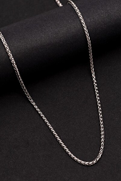 vogutima jewelery&silver by timuçin mavili Erkek Çelik Kolye - 2.5mm Orta Kalınlıkta Yuvarlak Kral Model • Sevgiliye • Eşe Zincir