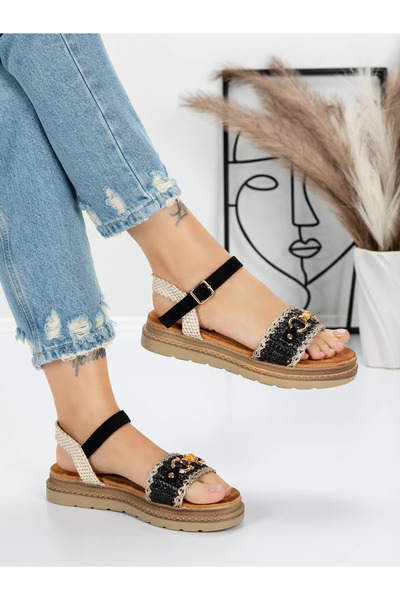 mei Sandale Dama cu Talpa Joasa 5GZ50 Negru | Mei