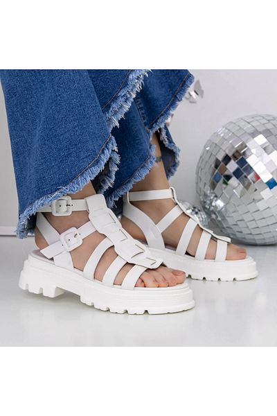 mei Women's Sandals with Low Sole 3HXS52 White | Mei