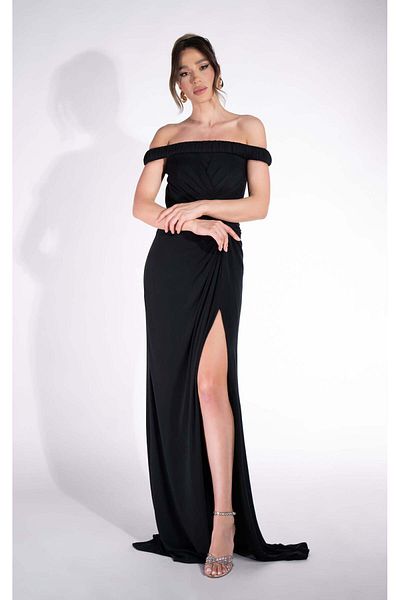 BOGAS Long Black Women's Dress Rehise