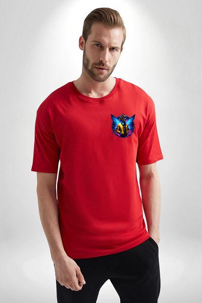 Angemiel Electronic Music and Wings New Generation Design Red Oversize Women Men Front Minimal Printed Tee