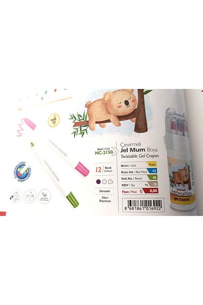 Nova Color Rotating Gel Crayon 12 Pack