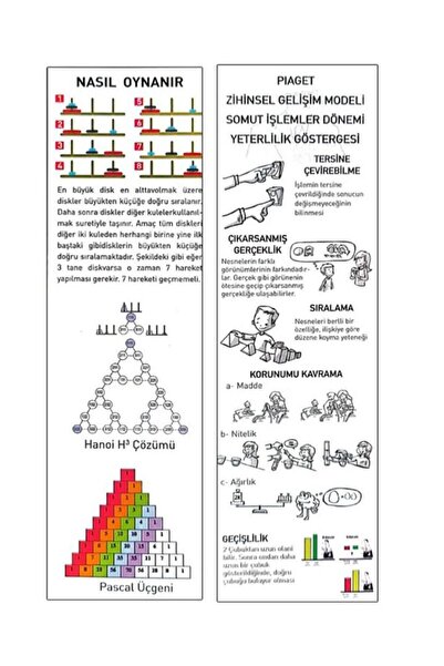 Vovo Store Hanoi Kuleleri Zeka Oyunu Ahşap Oyuncak 8 Diskli Eğitici Oyuncak Montessori Dikkat Geliştirme 18 cm