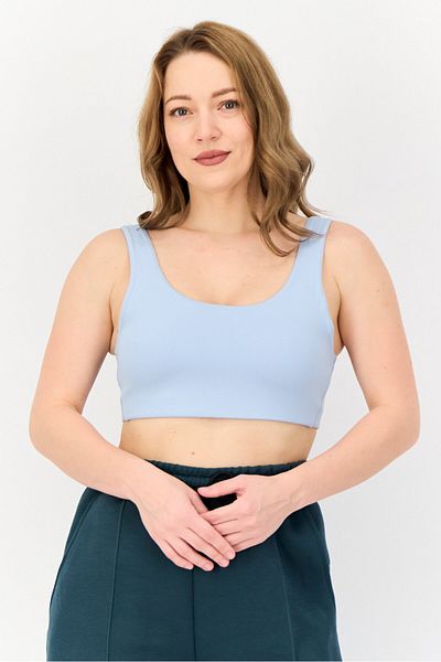 Nike Women Brand Logo Non Padded Sports Bra, Dusty Blue