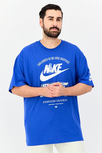 Nike Men Loose Fit Short Sleeve Outdoor T-Shirt, Blue