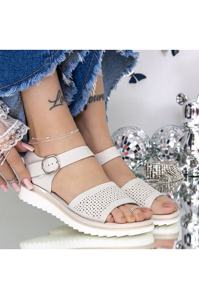 mei Women's Sandals with Low Sole 3GZ27 Grey | Mei