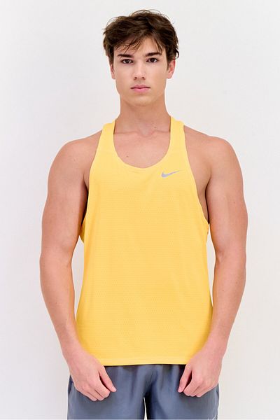 Nike Men Dri-Fit Sleeveless Running Singlet, Bright Orange