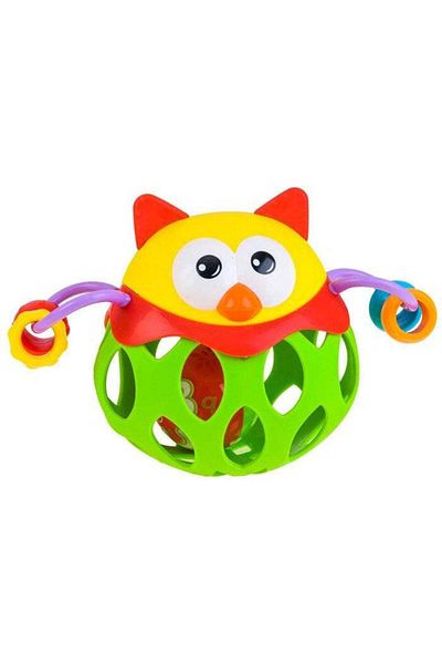MalPlay Jucărie interactivă din cauciuc moale pentru bebeluși, bufniță MalPlay, multicoloră